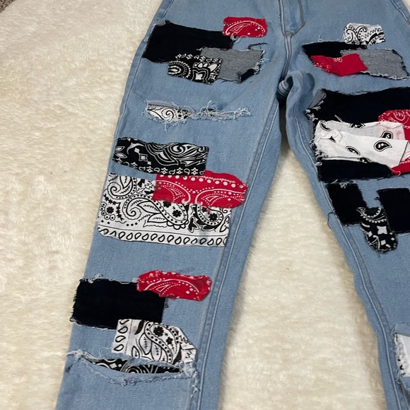 Bandana BOHO Street Wear Woman’s Jeans - Picture 6 of 9